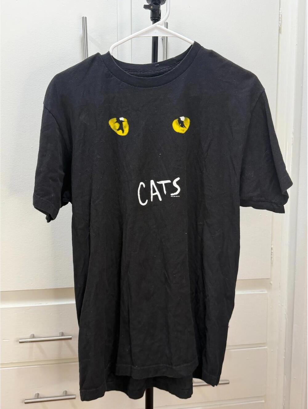 Cats Graphic Black T-Shirt Creative Goods 100% Cotton Unisex Large